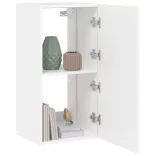 fehér falra szerelhető TV-szekrény LED-lámpákkal 40,5x35x80 cm