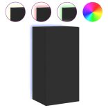 fekete falra szerelhető TV-szekrény LED-del 40,5 x 35 x 80 cm