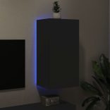 fekete falra szerelhető TV-szekrény LED-del 40,5 x 35 x 80 cm