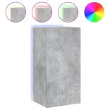 betonszürke falra szerelhető TV-szekrény LED-del 40,5x35x80 cm
