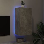 betonszürke falra szerelhető TV-szekrény LED-del 40,5x35x80 cm