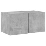 betonszürke falra szerelhető TV-szekrény LED-del 60x35x31 cm