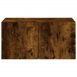 füstös tölgy színű fali TV-szekrény LED-ekkel 60x35x31 cm