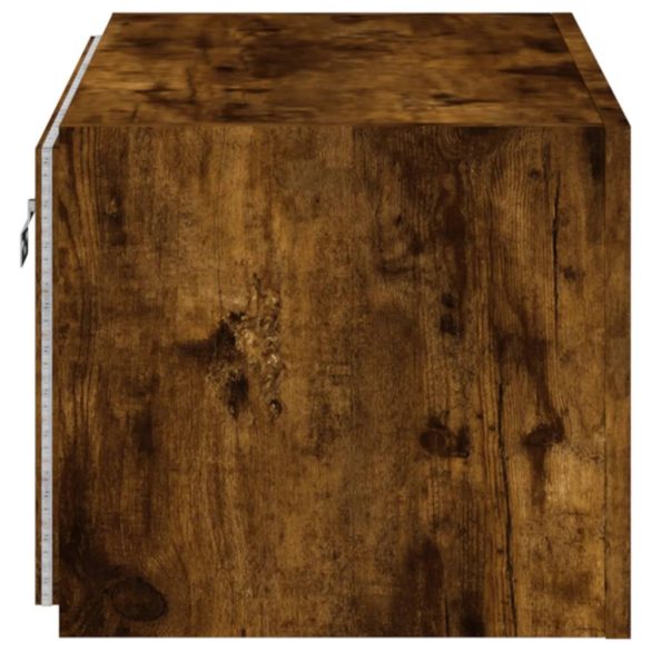 füstös tölgy színű fali TV-szekrény LED-ekkel 60x35x31 cm