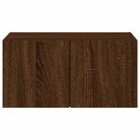 barna tölgyszínű fali TV-szekrény LED-del 60x35x31 cm