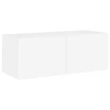 fehér falra szerelhető TV-szekrény LED-lámpákkal 80x35x31 cm