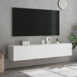 2 db fehér falra szerelhető TV-szekrény LED-del 80x35x31 cm