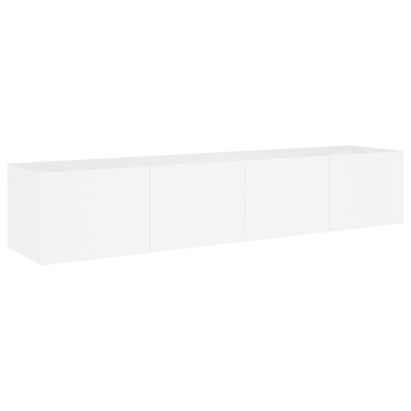 2 db fehér falra szerelhető TV-szekrény LED-del 80x35x31 cm
