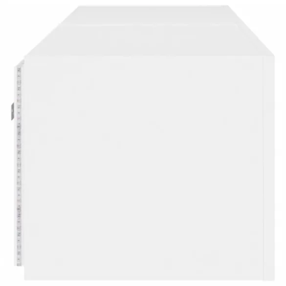 2 db fehér falra szerelhető TV-szekrény LED-del 80x35x31 cm