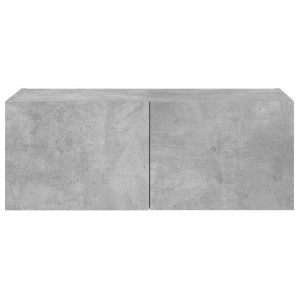 betonszürke falra szerelhető TV-szekrény LED-del 80x35x31 cm