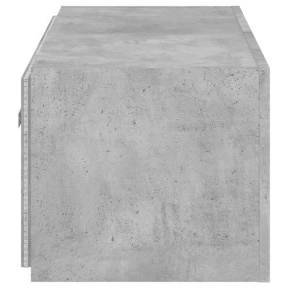 betonszürke falra szerelhető TV-szekrény LED-del 80x35x31 cm