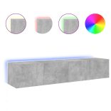 2 db betonszürke fali TV-szekrény LED-del 80x35x31 cm