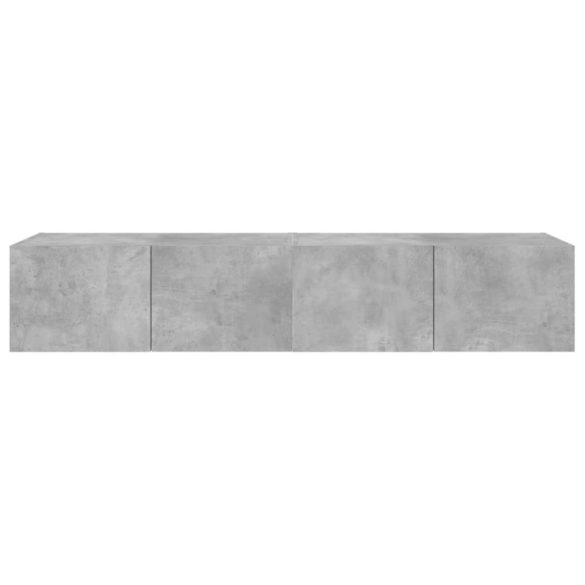 2 db betonszürke fali TV-szekrény LED-del 80x35x31 cm