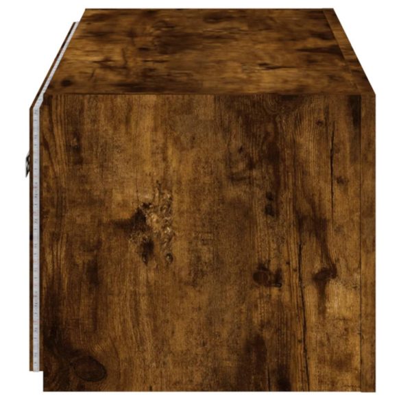 füstös tölgy színű fali TV-szekrény LED-ekkel 80x35x31 cm