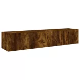 2 db füstös tölgy fali TV-szekrény LED-ekkel 80x35x31 cm