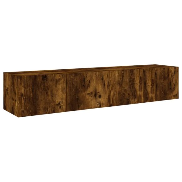 2 db füstös tölgy fali TV-szekrény LED-ekkel 80x35x31 cm