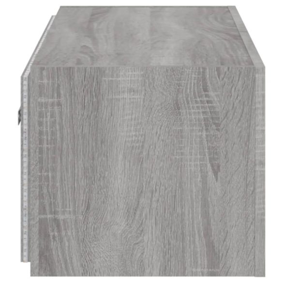 szürke sonoma színű fali TV-szekrény LED-del 80x35x31 cm