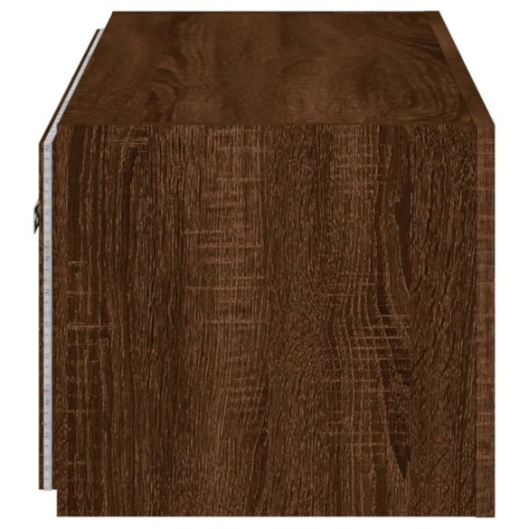 barna tölgyszínű fali TV-szekrény LED-del 80x35x31 cm