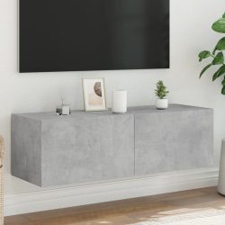   betonszürke fali TV-szekrény LED-világítással 100 x 35 x 31 cm
