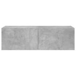 betonszürke fali TV-szekrény LED-világítással 100 x 35 x 31 cm