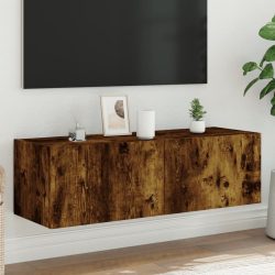   füstös tölgy színű fali TV-szekrény LED-ekkel 100 x 35 x 41 cm