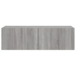 szürke sonoma színű fali TV-szekrény LED-ekkel 100 x 35 x 31 cm