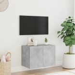 betonszürke falra szerelhető TV-szekrény LED-del 60x35x41 cm