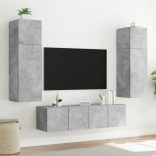 betonszürke falra szerelhető TV-szekrény LED-del 60x35x41 cm
