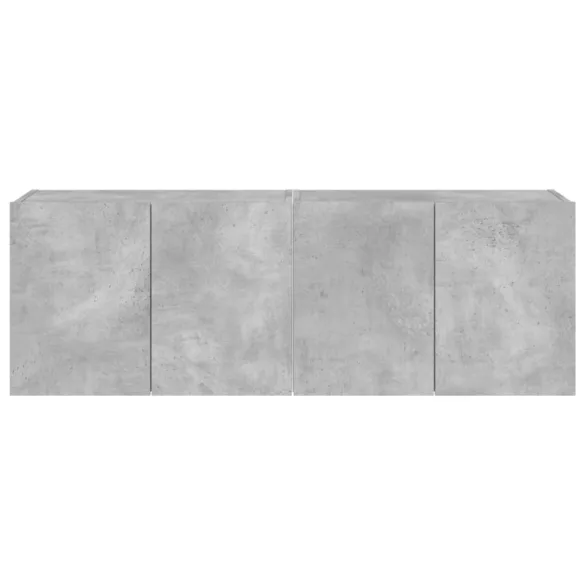 2 db betonszürke fali TV-szekrény LED-del 60x35x41 cm