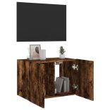 füstös tölgy színű fali TV-szekrény LED-ekkel 60x35x41 cm