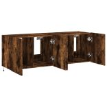 2 db füstös tölgy fali TV-szekrény LED-ekkel 60x35x41 cm