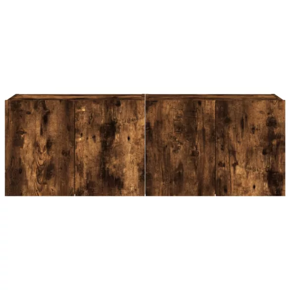 2 db füstös tölgy fali TV-szekrény LED-ekkel 60x35x41 cm