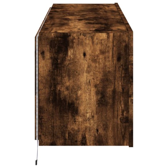 2 db füstös tölgy fali TV-szekrény LED-ekkel 60x35x41 cm
