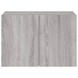 szürke sonoma színű fali TV-szekrény LED-ekkel 60x35x41 cm