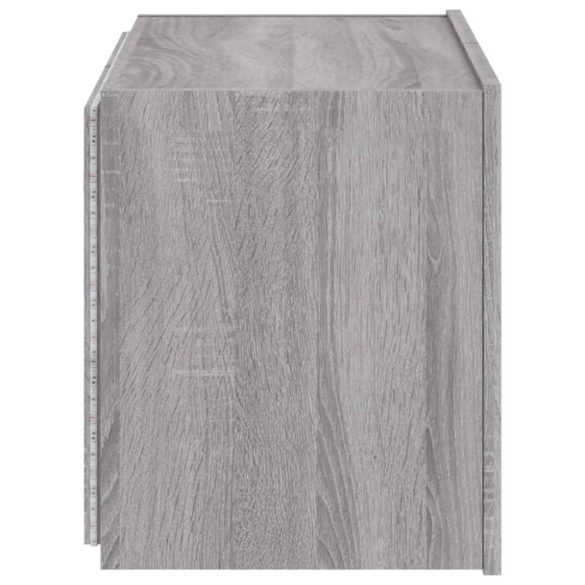 szürke sonoma színű fali TV-szekrény LED-ekkel 60x35x41 cm