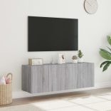 2 db szürke sonoma fali TV-szekrény LED-ekkel 60x35x41 cm