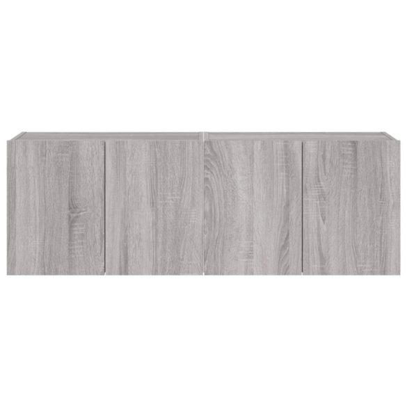 2 db szürke sonoma fali TV-szekrény LED-ekkel 60x35x41 cm