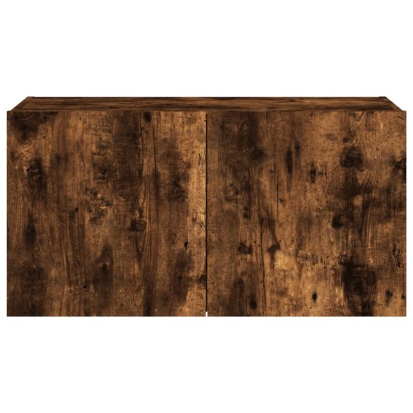 füstös tölgy színű fali TV-szekrény LED-ekkel 80x35x41 cm