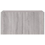 szürke sonoma színű fali TV-szekrény LED-del 80x35x41 cm