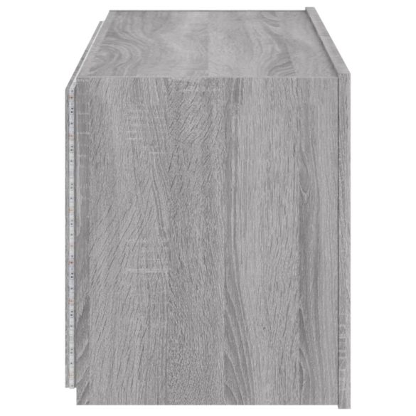szürke sonoma színű fali TV-szekrény LED-del 80x35x41 cm