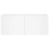 fehér falra szerelhető TV-szekrény LED-lámpákkal 100x35x41 cm