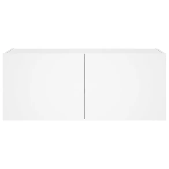 fehér falra szerelhető TV-szekrény LED-lámpákkal 100x35x41 cm