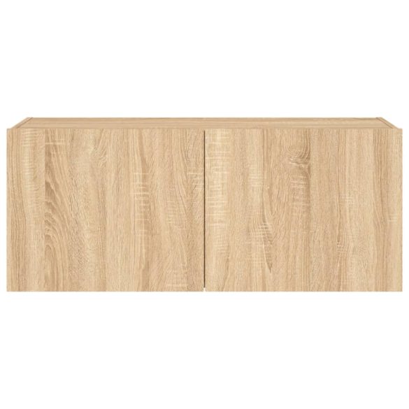 sonoma tölgy színű fali TV-szekrény LED-ekkel 100 x 35 x 41 cm