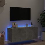 betonszürke fal TV-szekrény LED-világítással 100 x 35 x 41 cm