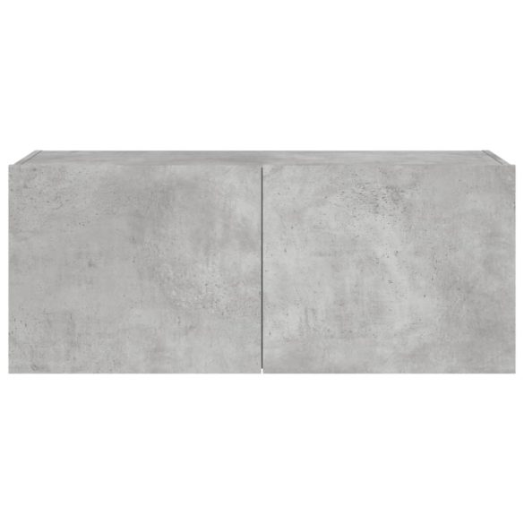 betonszürke fal TV-szekrény LED-világítással 100 x 35 x 41 cm