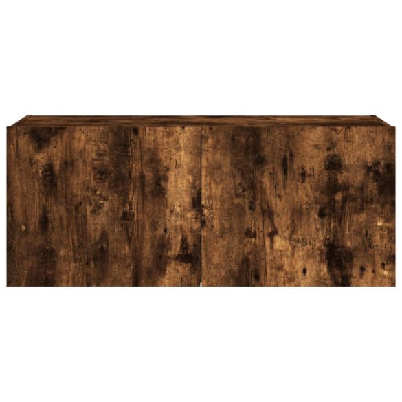 füstös tölgy színű fali TV-szekrény LED-ekkel 100 x 35 x 41 cm