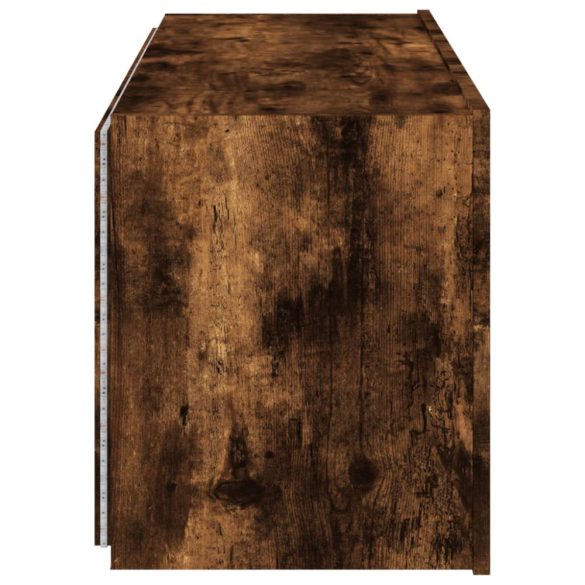 füstös tölgy színű fali TV-szekrény LED-ekkel 100 x 35 x 41 cm