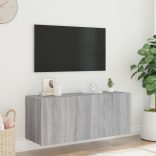 szürke sonoma színű fali TV-szekrény LED-ekkel 100 x 35 x 41 cm