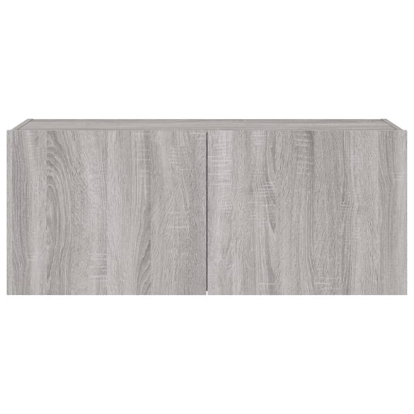 szürke sonoma színű fali TV-szekrény LED-ekkel 100 x 35 x 41 cm