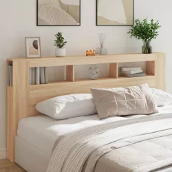   sonoma tölgy színű szerelt fa LED-es fejtámla 200x18,5x103,5 cm